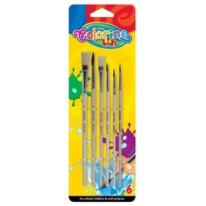 Pędzle Colorino Kids Naturalne, 6szt